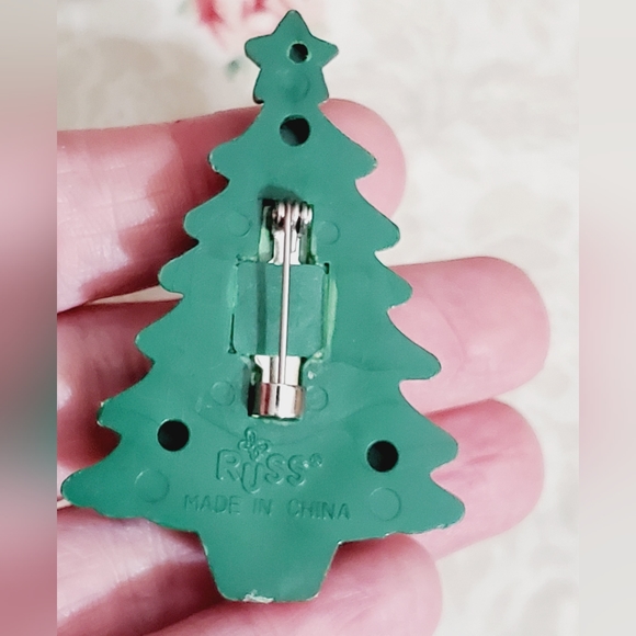 Vintage 1980's Russ Christmas tree brooch pin - Picture 3 of 5